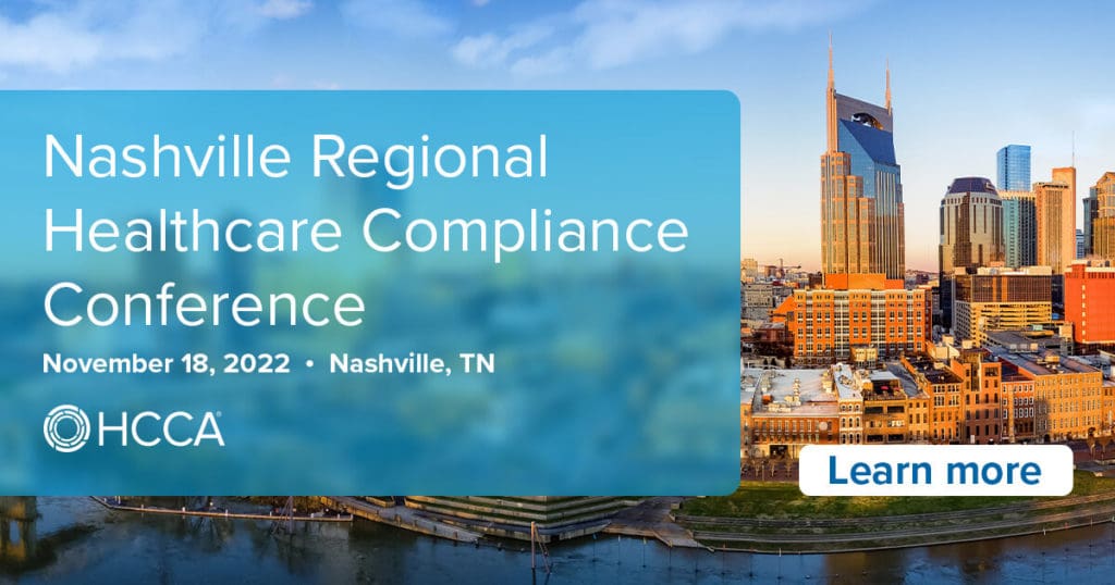 Nashville Regional Healthcare Compliance Conference Corporate